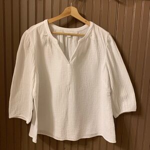 J. Jill White Textured Blouse